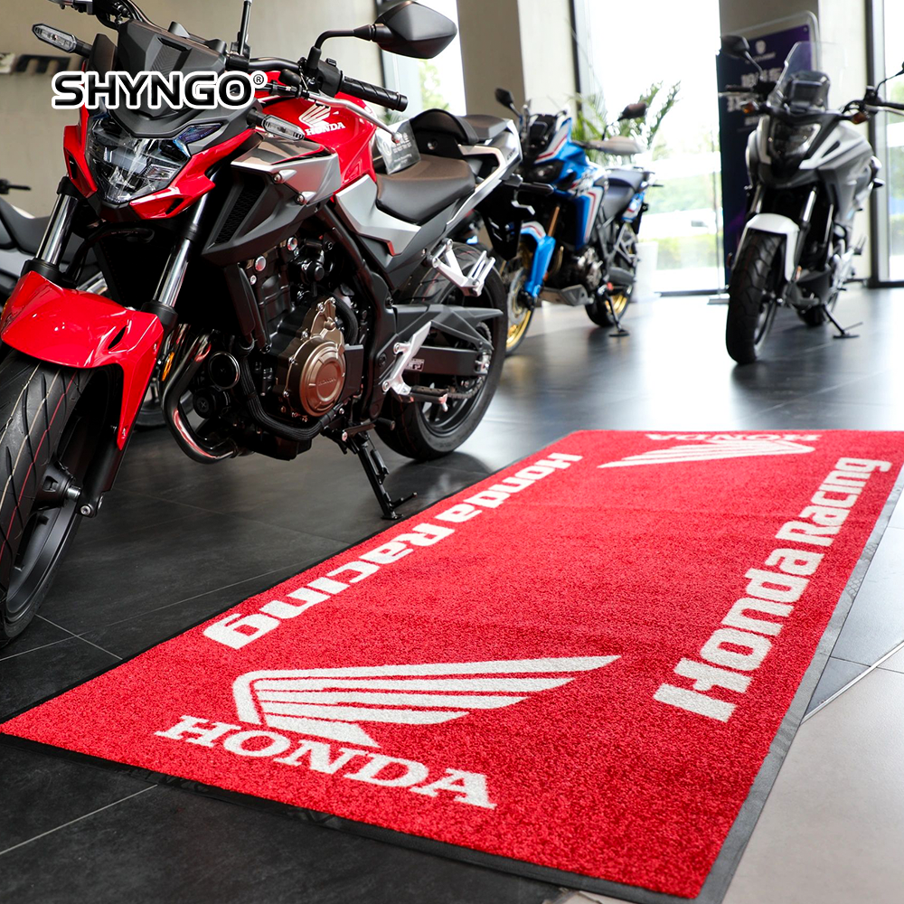 SHYNGO Personalized Motorcycle Garage Mat - Absorbent, Oil-Resistant & Non-Slip Pit Mat
