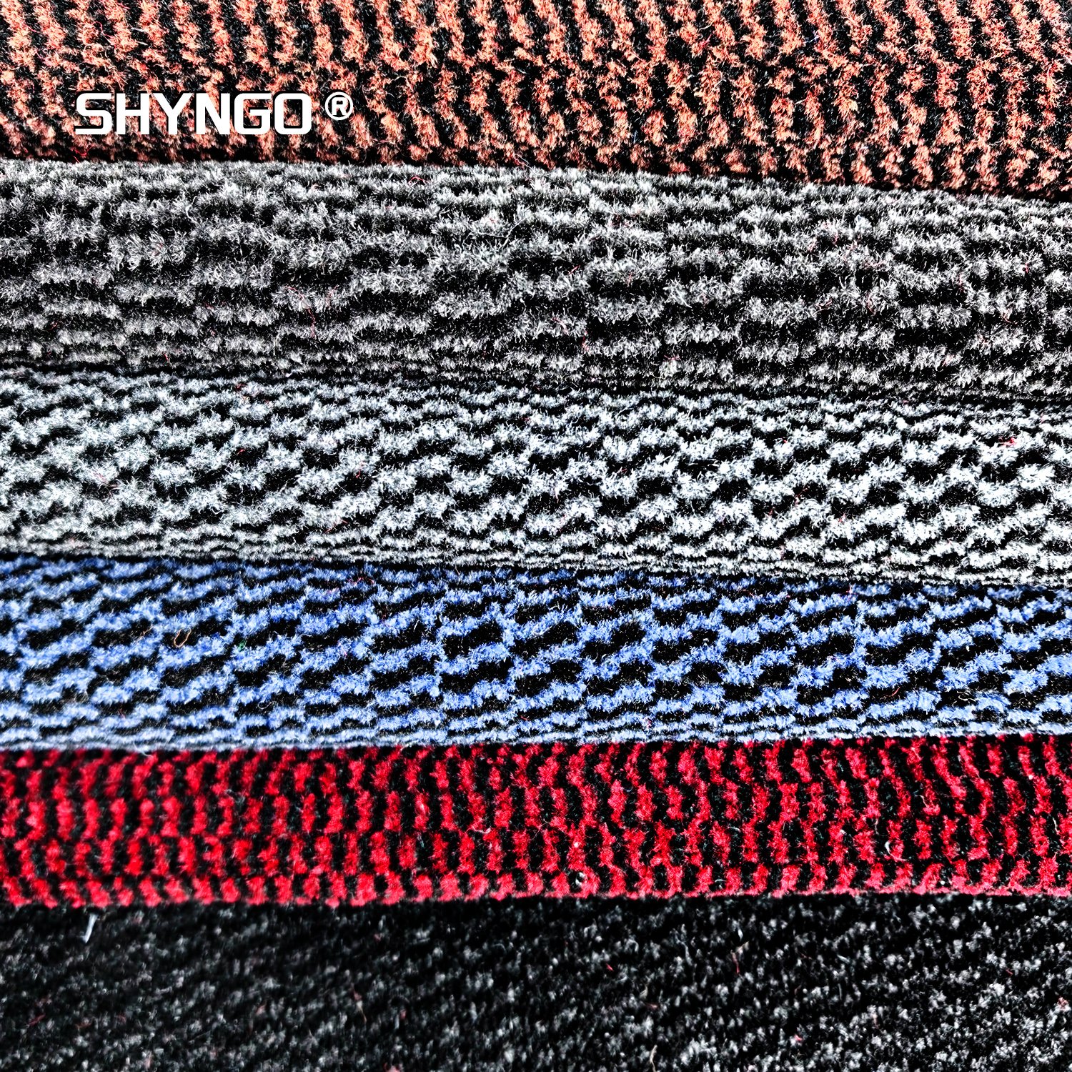 Custom tufted BCF mat with anti-slip PVC backing for commercial entrance