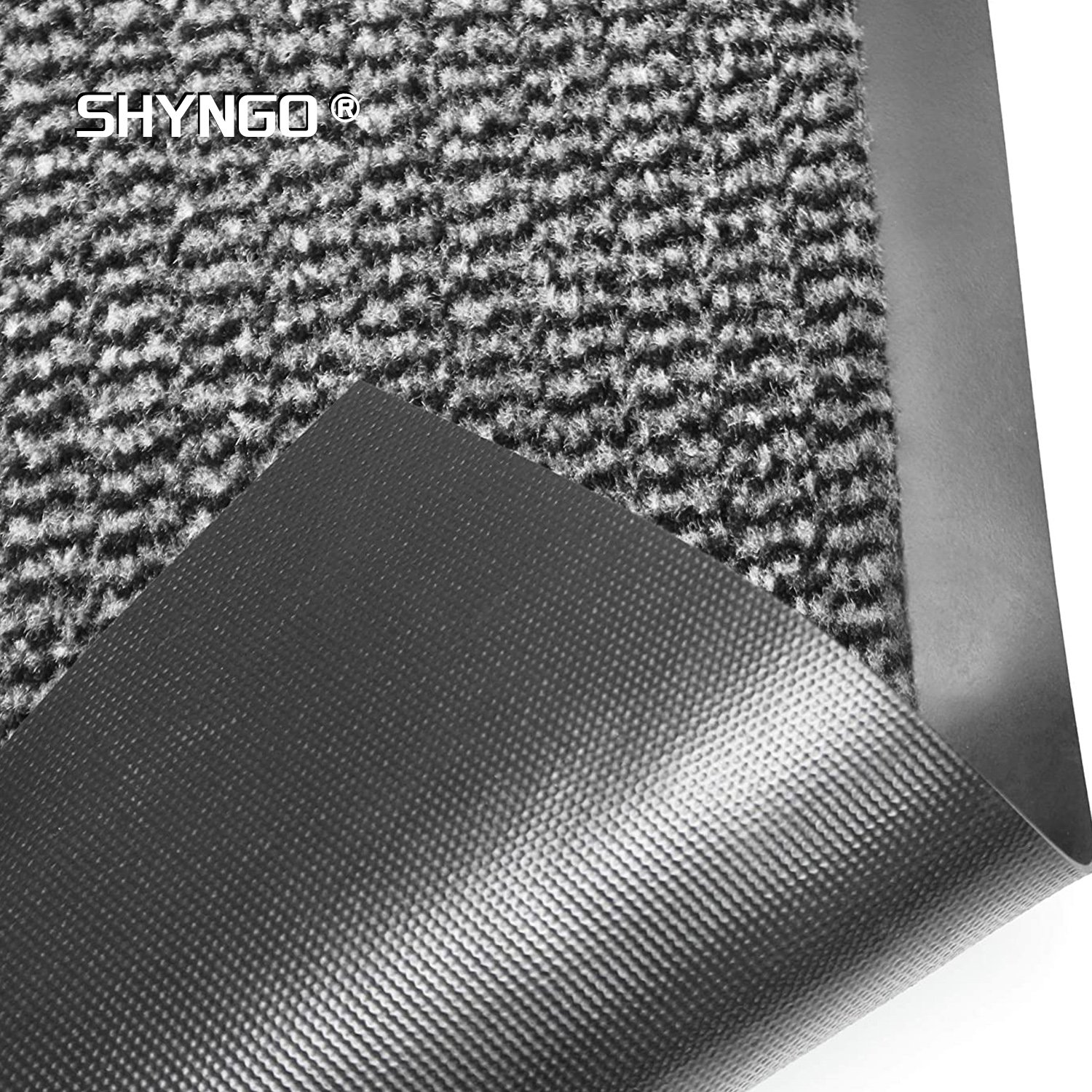 Custom tufted BCF mat with anti-slip PVC backing for commercial entrance