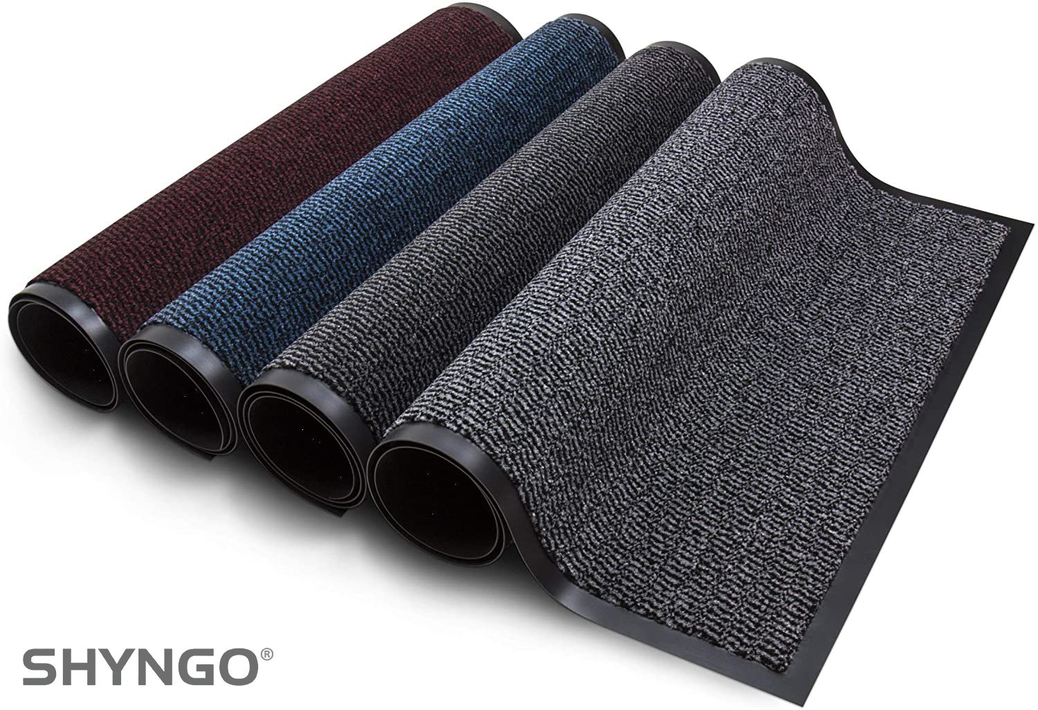 Custom tufted BCF mat with anti-slip PVC backing for commercial entrance